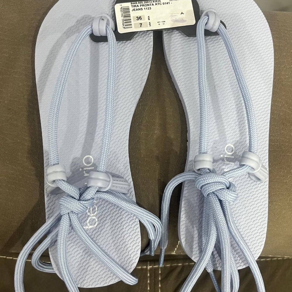 Light Blue Lace-Up Women’s Sandals - Picture 3 of 4